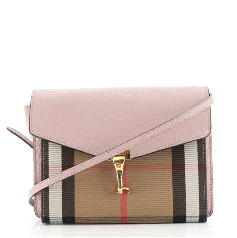 Macken Small Leather & House Check Crossbody Bag, Pale 